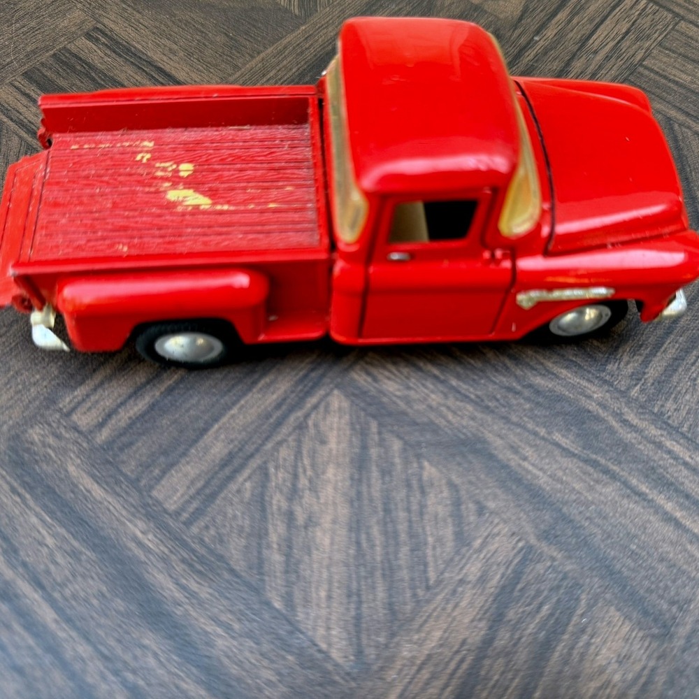 Kinsmart Vintage Red Diecast 1955 Chevrolet 3100 Stepside Pickup Truck Model Toy